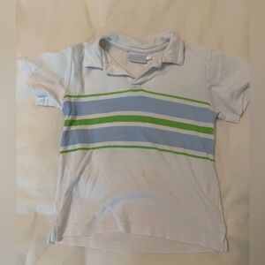 Little English Hatch Blue and Green Striped Polo Shirt